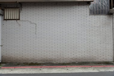 Sokak duvarı arka planı, endüstriyel arka plan, depo tuğla duvarlı boş Grunge şehir sokağı