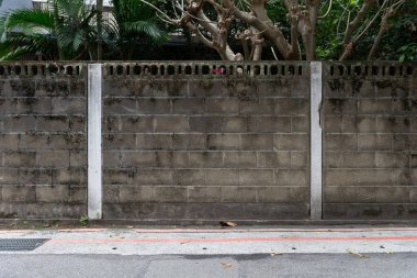 Sokak duvarı arka planı, endüstriyel arka plan, depo tuğla duvarlı boş Grunge şehir sokağı