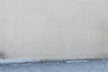 Sokak duvarı arka planı, endüstriyel arka plan, depo tuğla duvarlı boş Grunge şehir sokağı