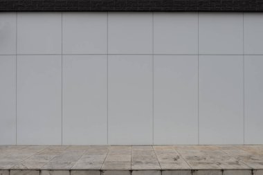 Sokak duvarı arka planı, endüstriyel arka plan, depo tuğla duvarlı boş Grunge şehir sokağı