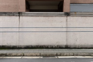 Sokak duvarı arka planı, endüstriyel arka plan, depo tuğla duvarlı boş Grunge şehir sokağı