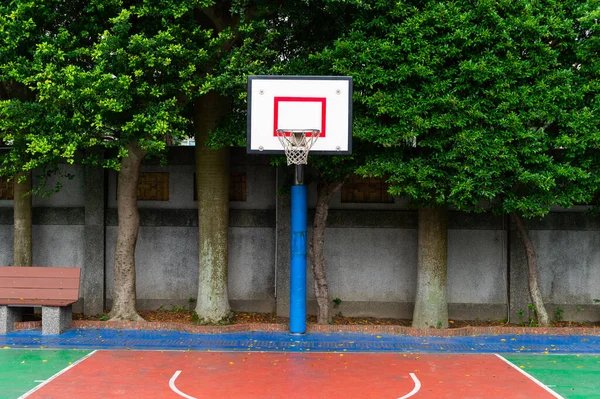 outdoor basketball court in a public park