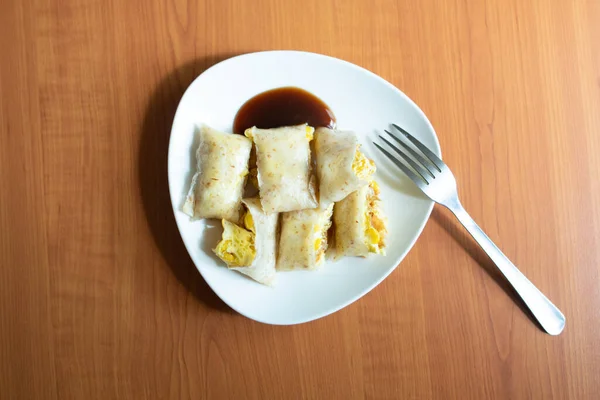 taiwan  traditional breakfast of omelet food on a table