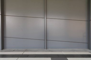 Sokak duvarı arka planı, endüstriyel arka plan, depo tuğla duvarlı boş Grunge şehir sokağı