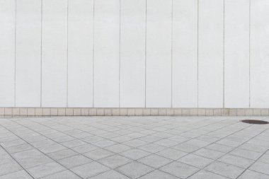 Sokak duvarı arka planı, endüstriyel arka plan, depo tuğla duvarlı boş Grunge şehir sokağı