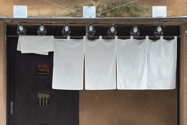 Tecido Cortina Como Que Pendura Frente Restaurantes Lojas Tradicionais Japoneses — Fotografia de Stock