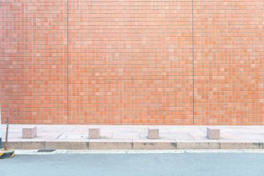 Sokak duvarı arka planı, endüstriyel arka plan, depo tuğla duvarlı boş Grunge şehir sokağı