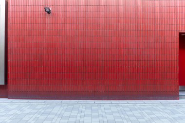 Sokak duvarı arka planı, endüstriyel arka plan, depo tuğla duvarlı boş Grunge şehir sokağı