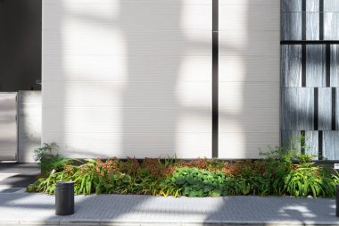 Sokak duvarı arka planı, endüstriyel arka plan, depo tuğla duvarlı boş Grunge şehir sokağı