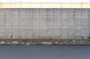 Sokak duvarı arka planı, endüstriyel arka plan, depo tuğla duvarlı boş Grunge şehir sokağı