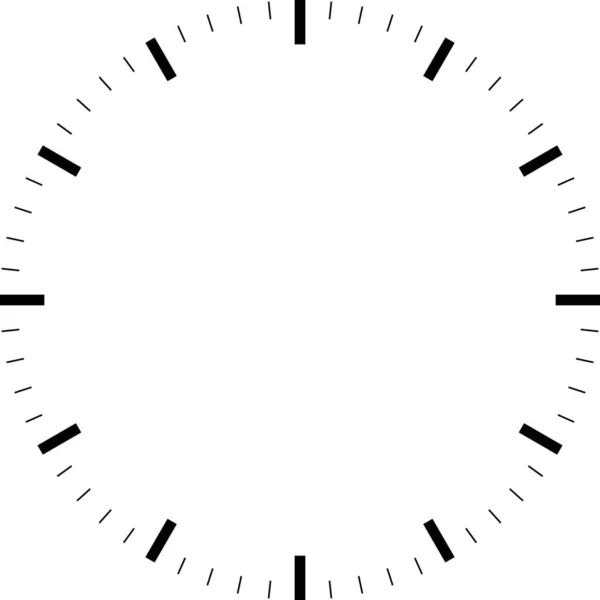 Visage Horloge Cadran Heure Blanche Les Points Marquent Les Minutes — Image vectorielle