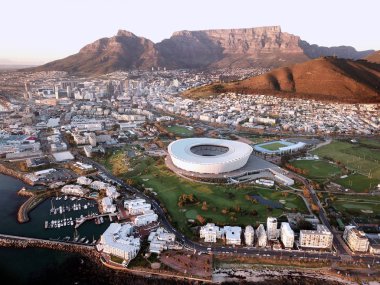 Aerial view over Cape Town, South Africa clipart