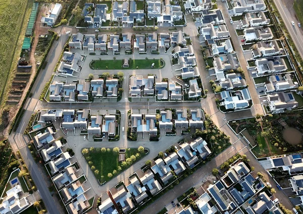 Aerial over houses in suburban development