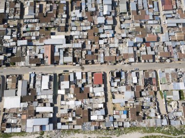 Güney Afrika'da bir ilçesi üzerinden havadan görünümü