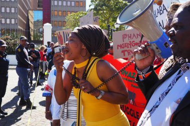 11 Eylül 2018 - Cape Town Parlamentosu Protestocular Mart