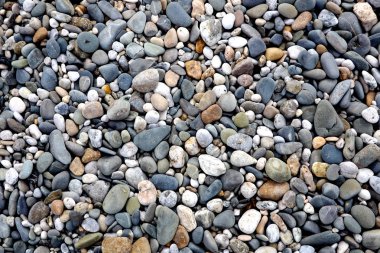 bir plajda desenli çakıl taşları