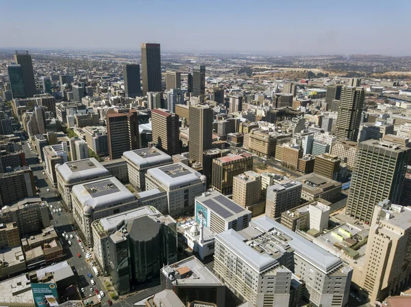 High angle view over Johannesburg city center, South Africa