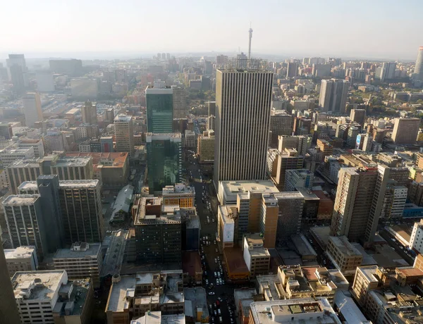 Vista de ángulo alto sobre el centro de Johannesburgo, Sudáfrica — Foto de Stock