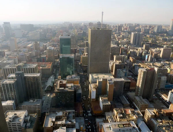 Vista de ángulo alto sobre el centro de Johannesburgo, Sudáfrica — Foto de Stock