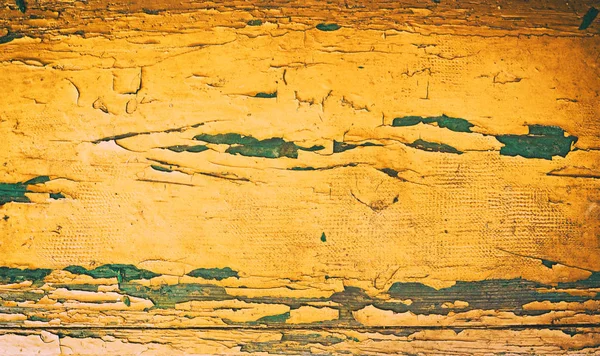 Текстура Старой Желтой Краски Деревянной Скамейке — стоковое фото