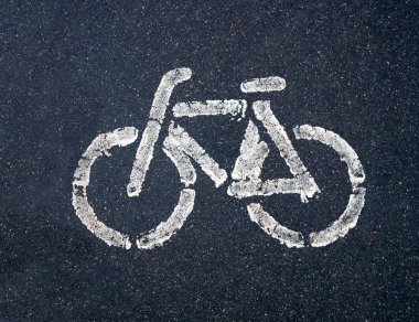 Bisiklet yolu doku. Yol işareti