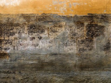 Eski evin duvarına. Yüzeyde çatlaklar. Arka plan