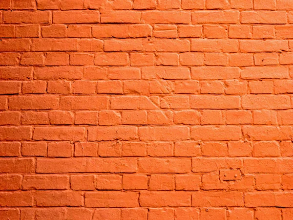 Doku Tuğla Duvar Kırmızıyla Boyalı Arka Bina Yakın Çekim — Stok fotoğraf