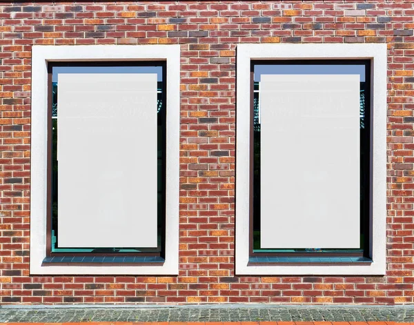 Texture of two shop windows on the street. Advertising background. Banner