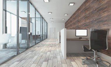 Modern ofis dolabı. Toplantı odası. 3D render.