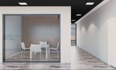 Modern ofis dolabı. Toplantı odası. 3D render.