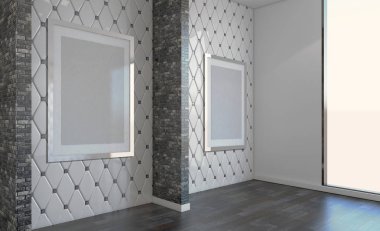 Modern boş banyo. Boş resim sergisi