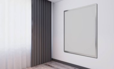 Modern boş ofis dolabı. Toplantı odası. 3D render... Boş resim sergisi