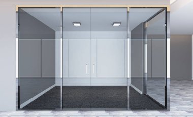 Modern boş ofis dolabı. Toplantı odası. 3D render.