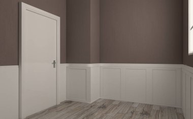 Modern boş banyo. 3D render.