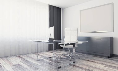 Modern ofis dolabı. Toplantı odası. 3D render. Boş resim sergisi