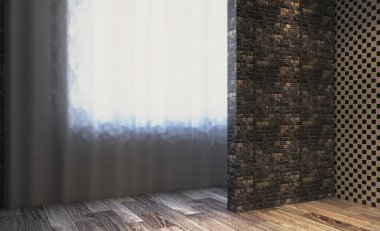 İç modern banyo 3d render.