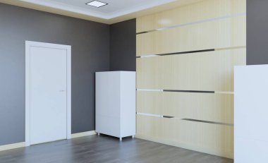 Modern ofis dolap boş. Toplantı odası. 3D render.