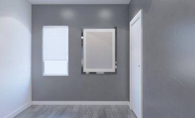 Modern boş banyo. 3D render. Boş resim sergisi