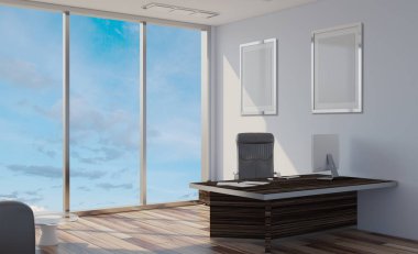 Modern ofis dolabı. Toplantı odası. 3D render. Boş resim.