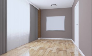 Modern boş ofis dolabı. Toplantı odası. 3D render... Boş resim sergisi