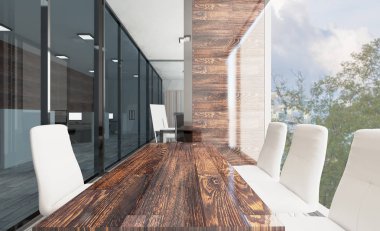 Modern toplantı odası. 3D render.