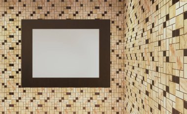 Modern boş banyo. 3D render... Boş resim sergisi