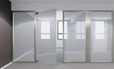 Modern ofis dolap boş. Toplantı odası. 3D render