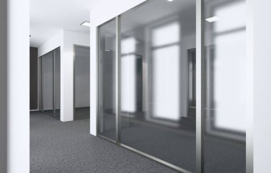 Modern ofis dolap boş. Toplantı odası. 3D render.