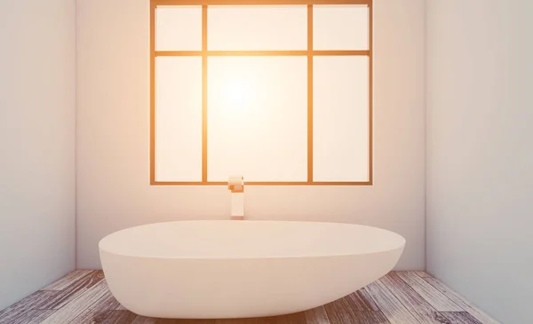 Schone Frisse Badkamer Met Natuurlijk Licht Rendering Zonsondergang — Stockfoto