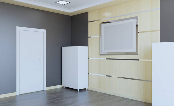 Empty modern office Cabinet. Meeting room. 3D rendering.