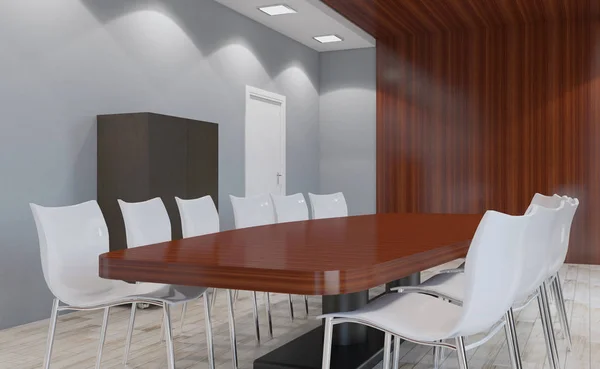 Open Space Office Interior Conference Room Mockup Rendering — Stock Photo, Image