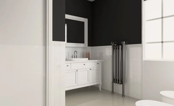 Modern Bathroom Including Bath Sink Rendering — Stock Photo, Image