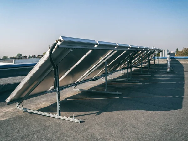 Painéis Solares Telhado Casa — Fotografia de Stock