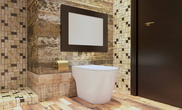 Banheiro Moderno Incluindo Banheira Pia Renderização Pinturas Branco — Fotografia de Stock